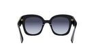 A pair of black sunglasses with a gradient lens design.