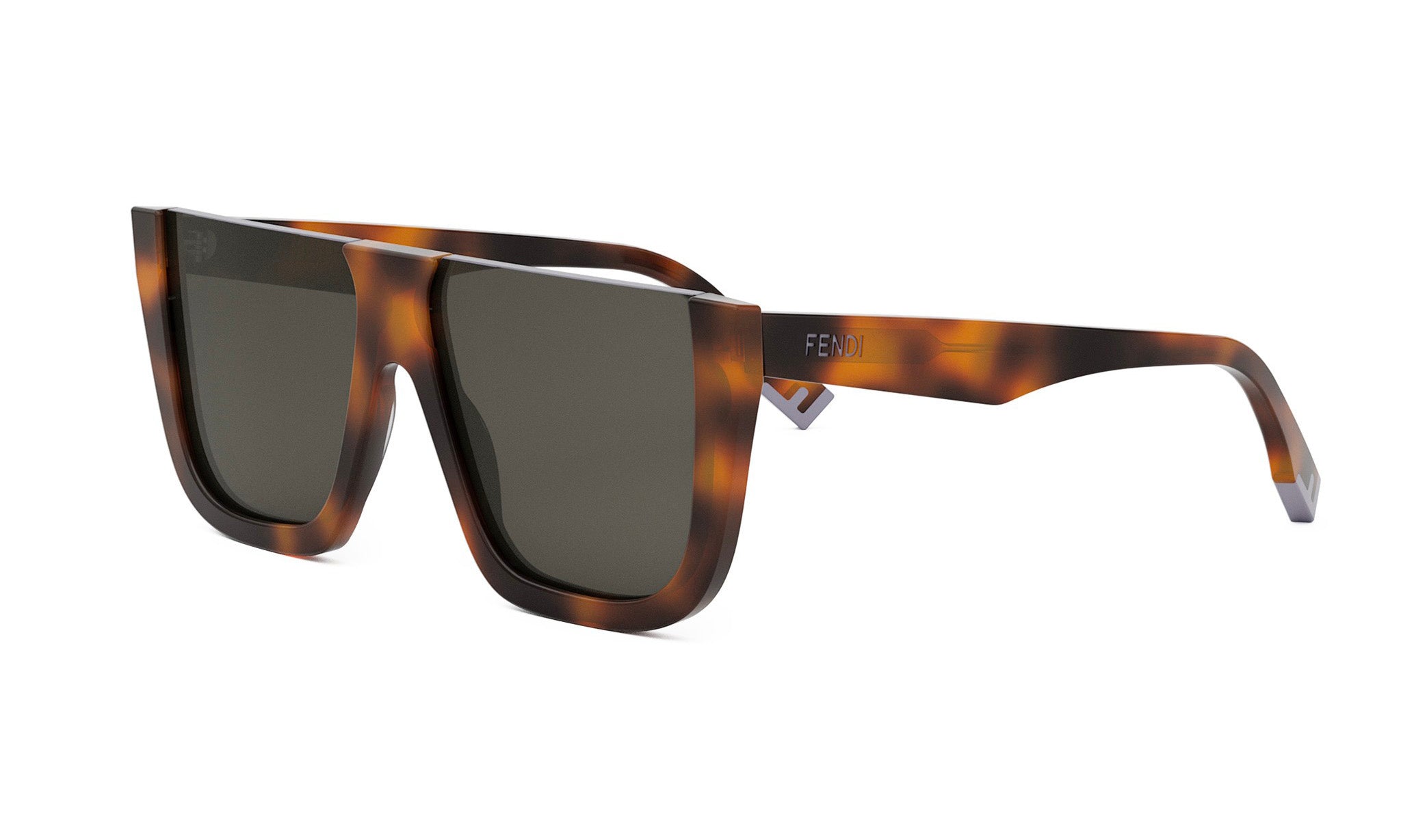 A pair of brown-framed sunglasses with dark lenses.