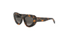 A pair of stylish sunglasses with a tortoise shell frame and dark lenses.