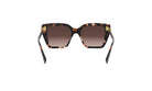 A pair of stylish sunglasses with a tortoiseshell frame and dark lenses.