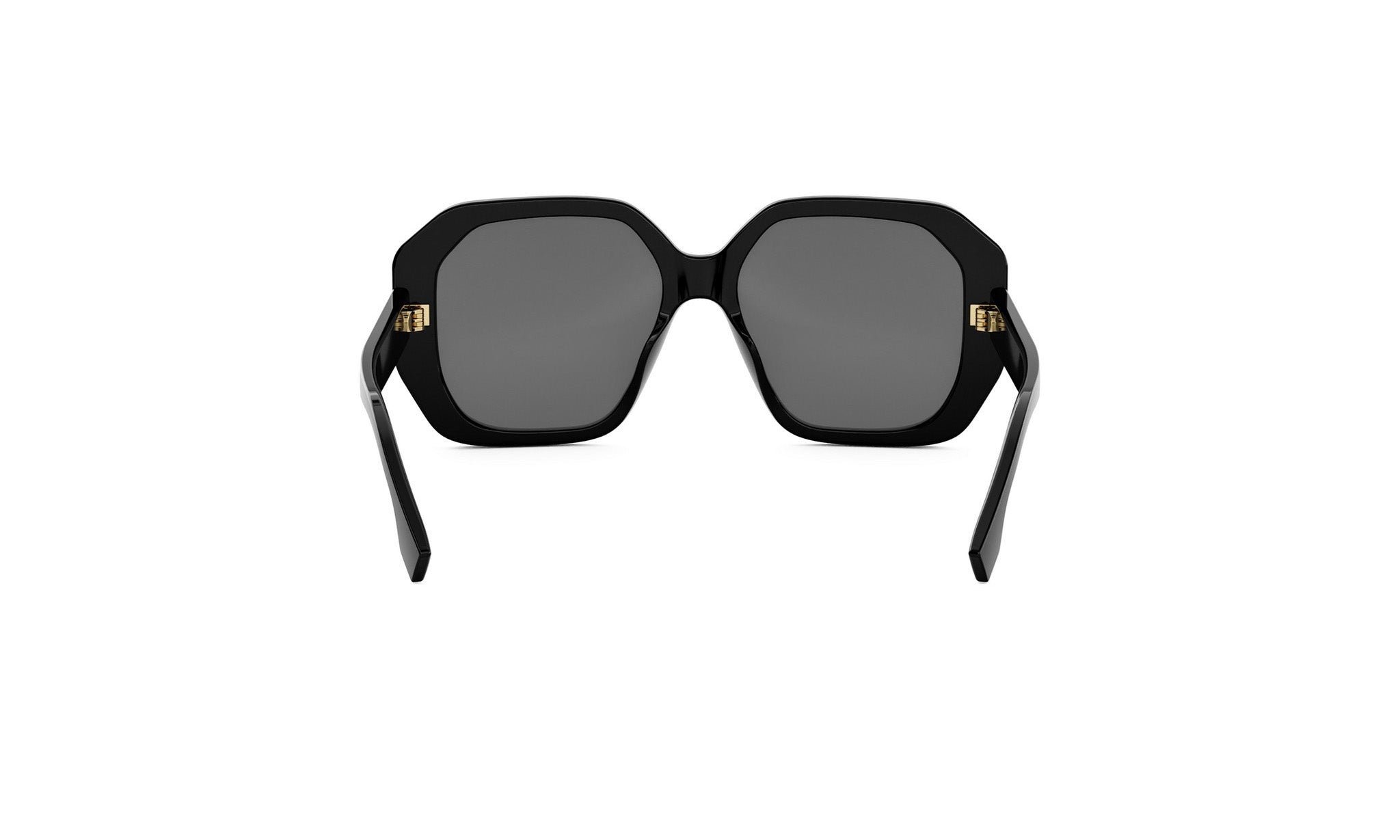 A pair of black, square-framed sunglasses with dark lenses.