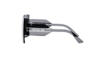 A pair of black sunglasses with the brand name "Christian Dior" printed on them.