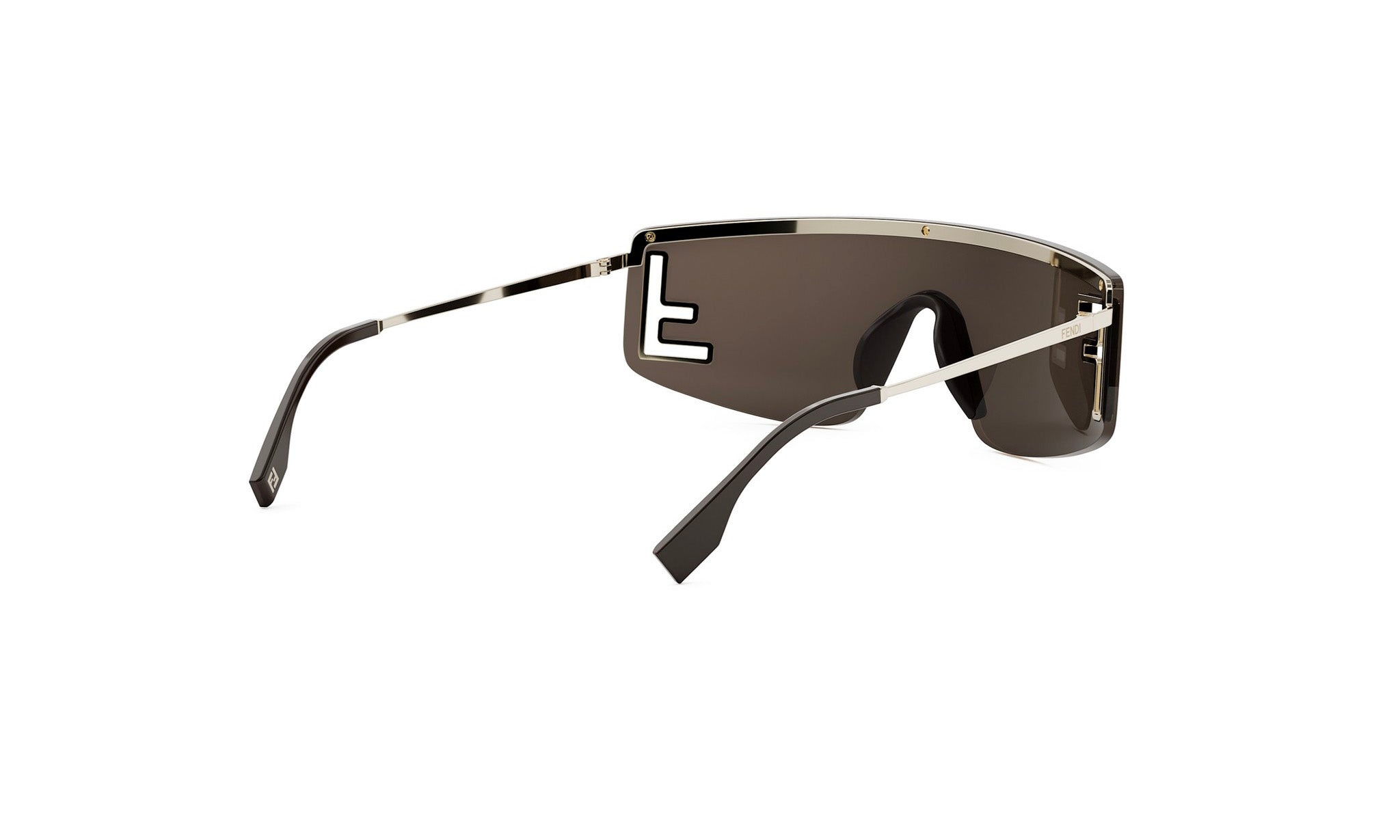 A pair of stylish sunglasses with a modern, angular frame and dark lenses.