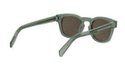 A pair of green-tinted sunglasses with dark lenses.