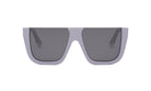 A pair of gray-framed sunglasses with dark lenses.