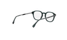 A pair of dark green-framed glasses with a sleek, modern design.