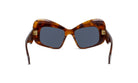 A pair of stylish sunglasses with dark tortoiseshell frames and dark blue lenses.