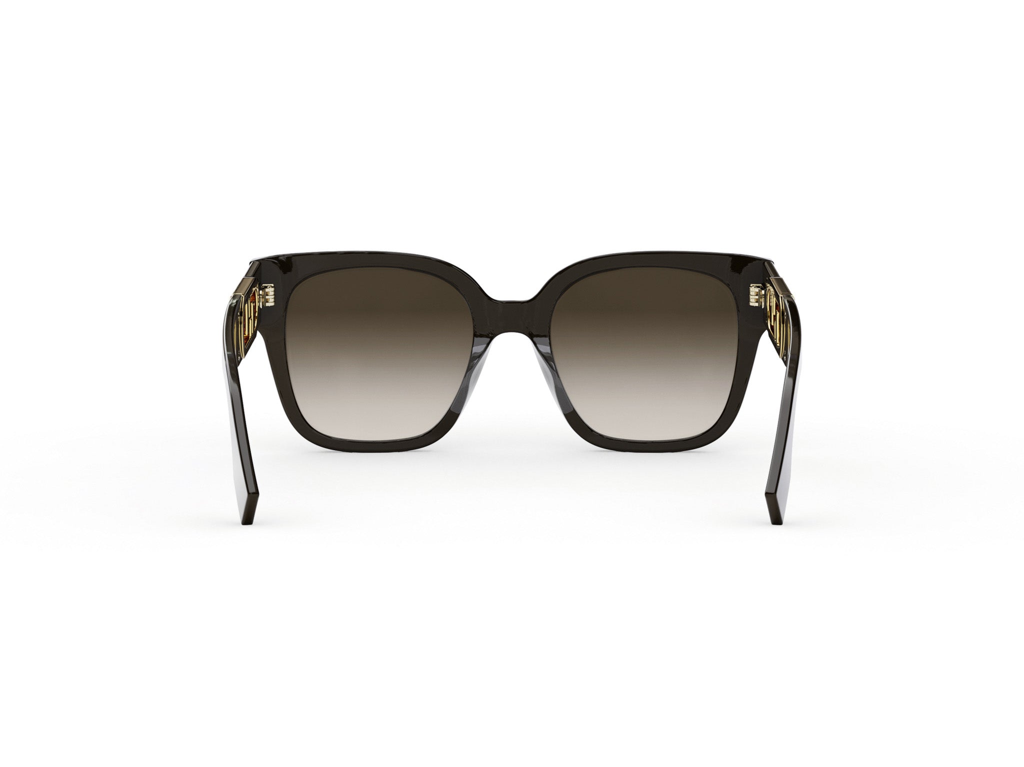 A pair of black sunglasses with a gradient lens design.