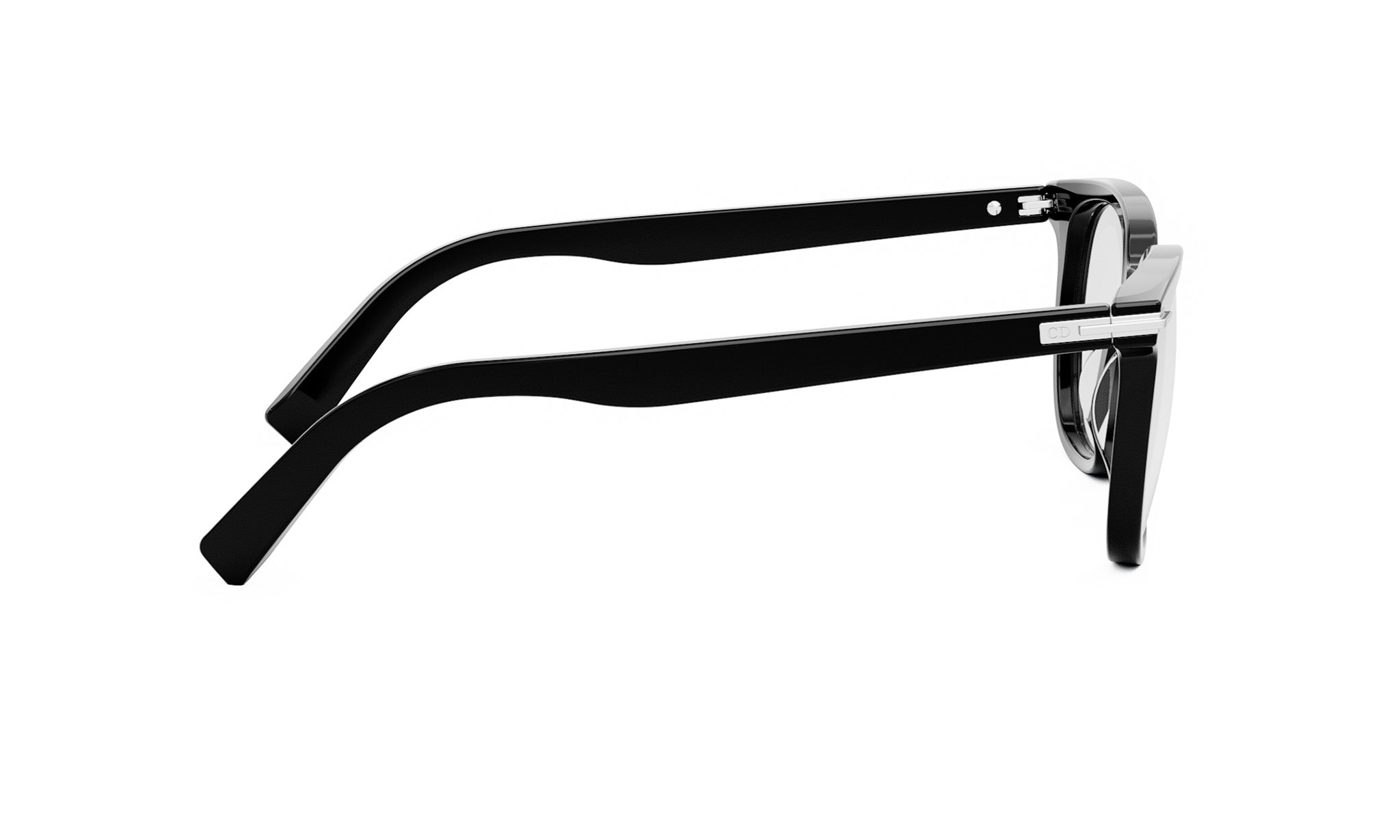 A pair of black-framed glasses with a sleek, modern design.