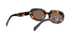 A pair of stylish sunglasses with a tortoiseshell frame and dark lenses.
