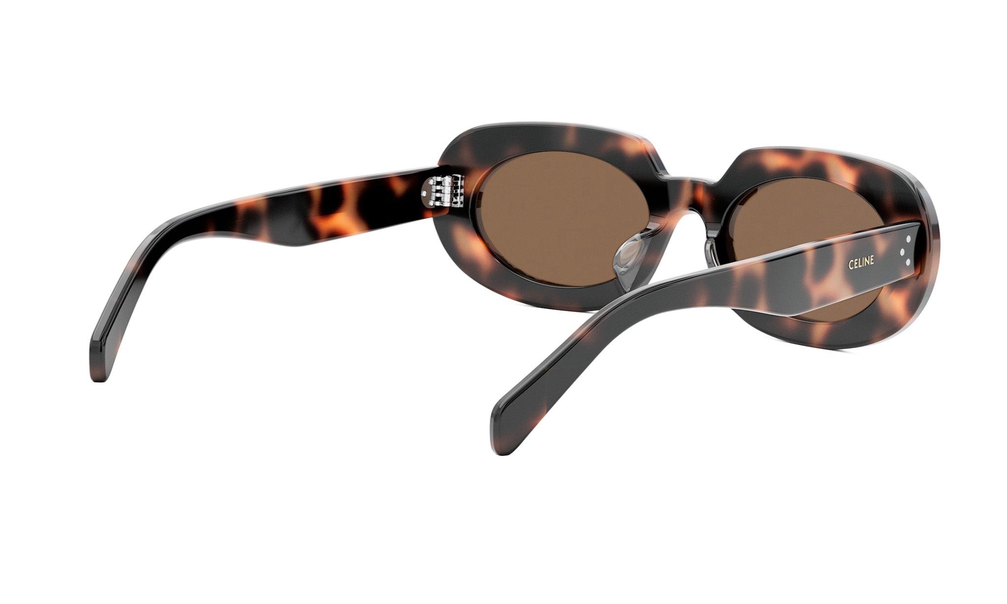 A pair of stylish sunglasses with a tortoiseshell frame and dark lenses.