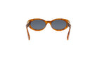 A pair of brown-framed sunglasses with dark lenses.