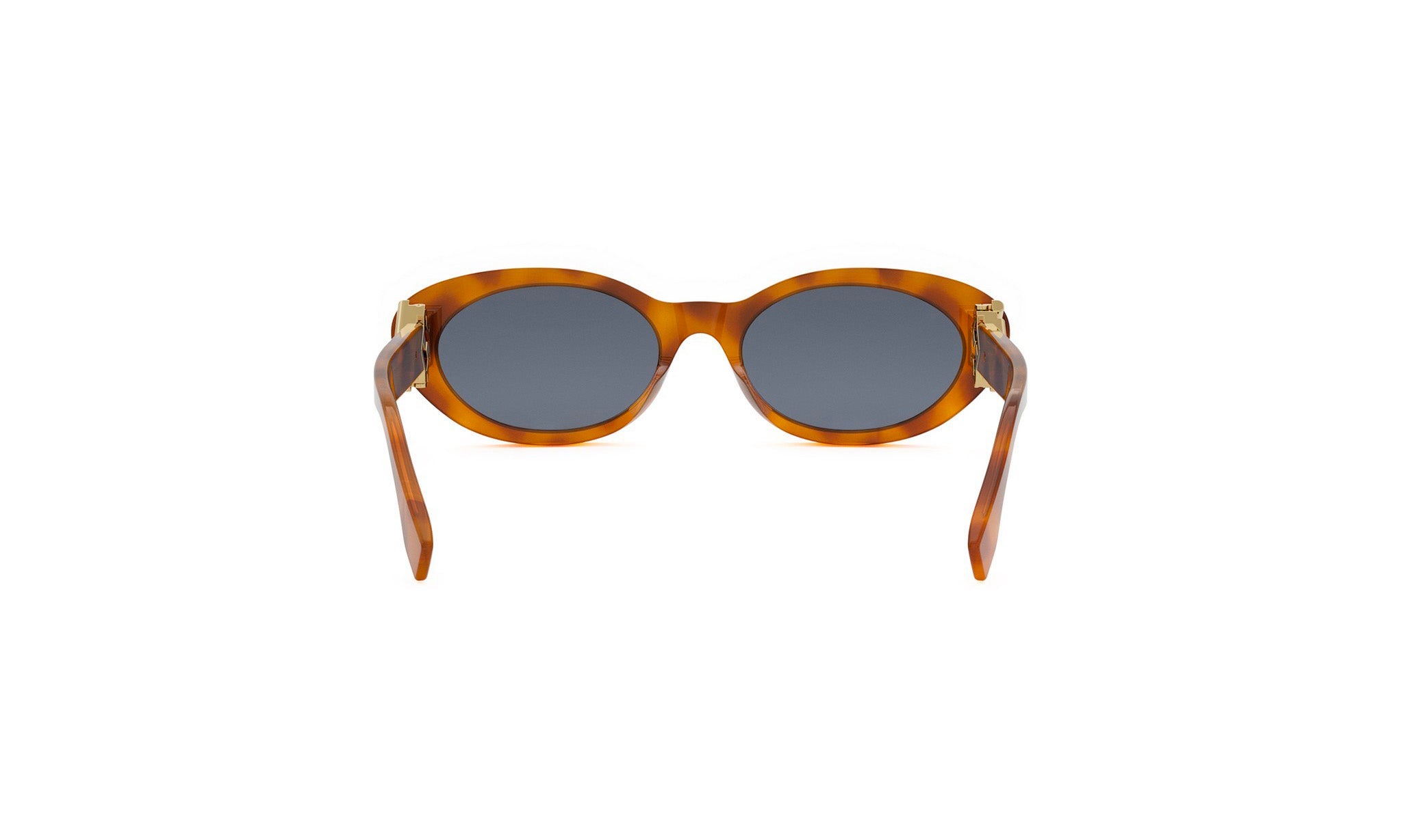 A pair of brown-framed sunglasses with dark lenses.
