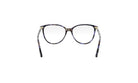 A pair of stylish, round-framed glasses with a dark frame and clear lenses.