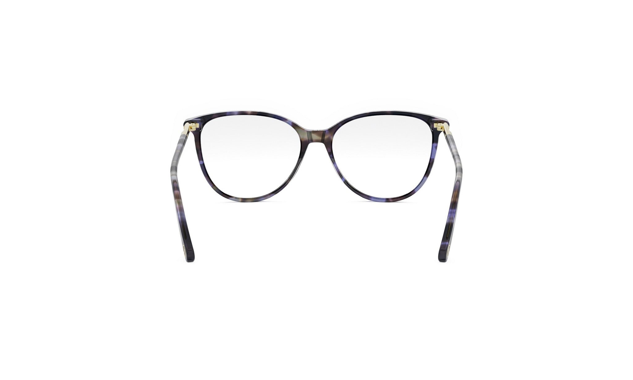 A pair of stylish, round-framed glasses with a dark frame and clear lenses.