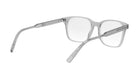 A pair of clear, rectangular-framed glasses with a sleek, modern design.