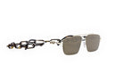 A pair of stylish sunglasses with a unique chain-link frame design.