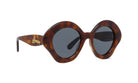 A pair of brown tortoiseshell sunglasses with dark lenses.