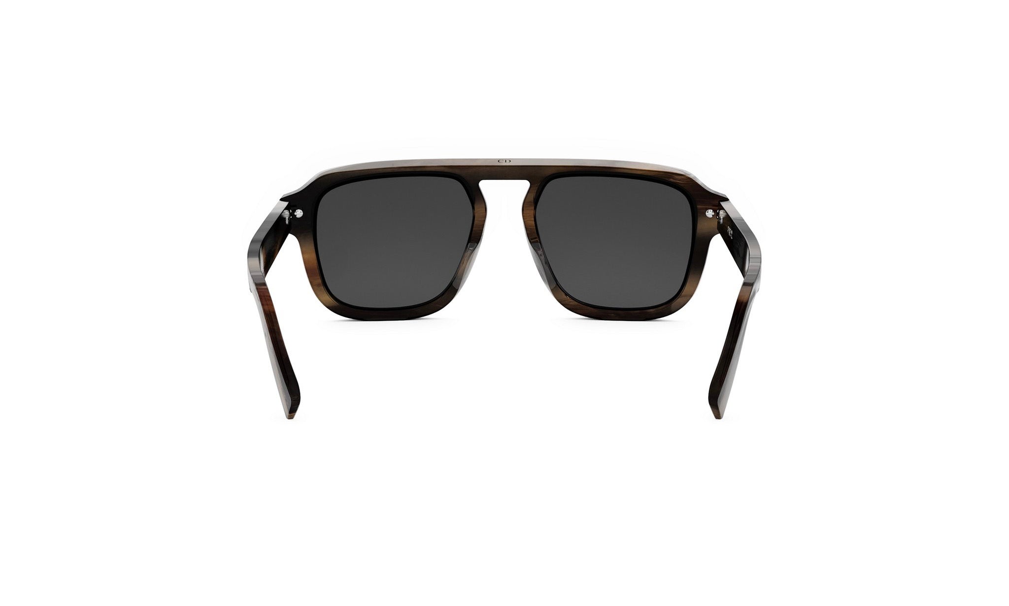 A pair of dark-framed sunglasses with dark lenses.