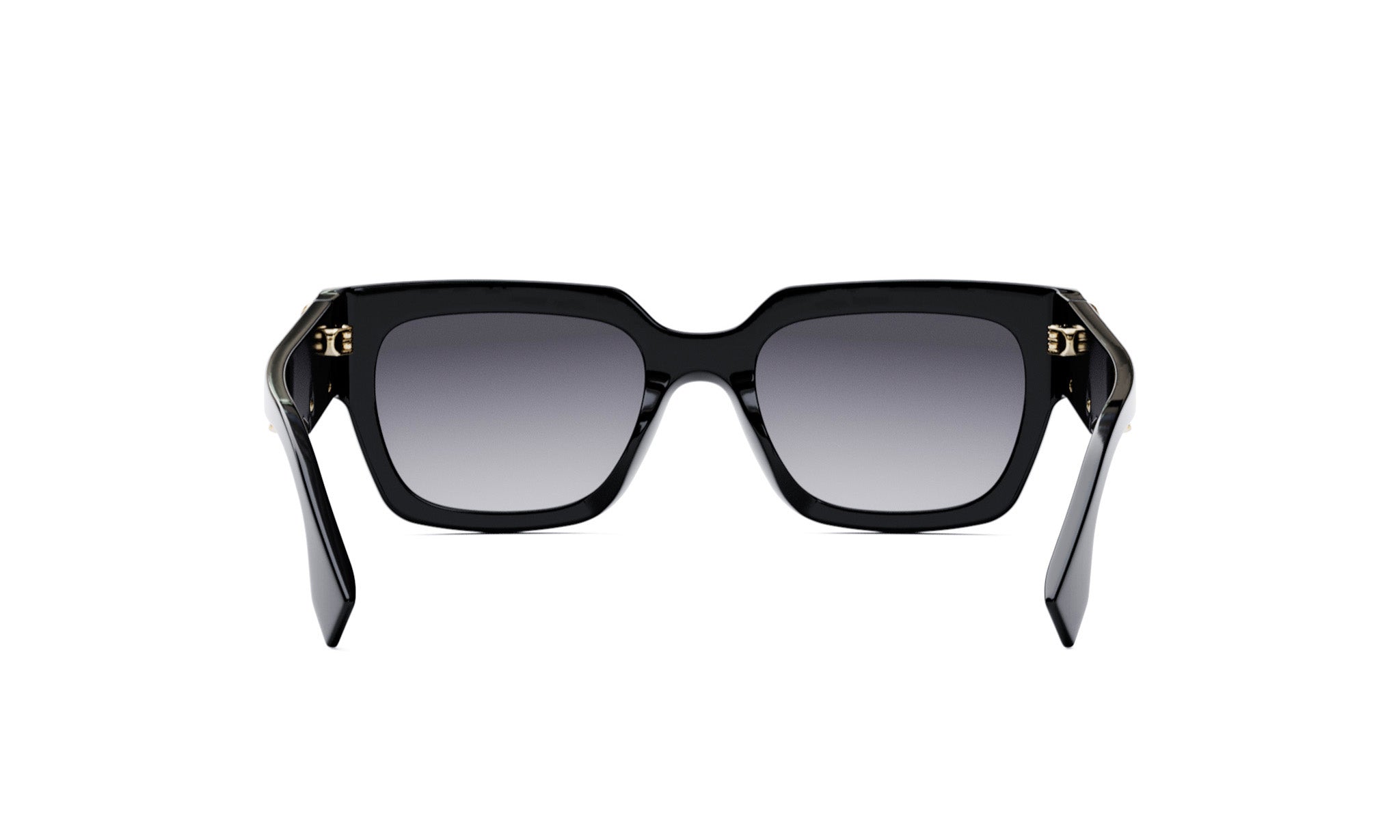 A pair of black sunglasses with a gradient lens design.