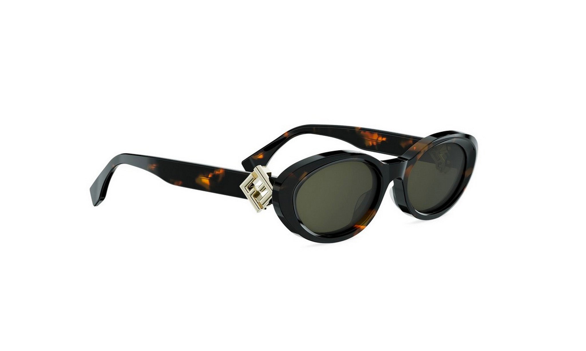 A pair of stylish sunglasses with dark frames and dark lenses.
