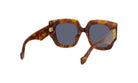 A pair of brown-framed sunglasses with dark lenses.