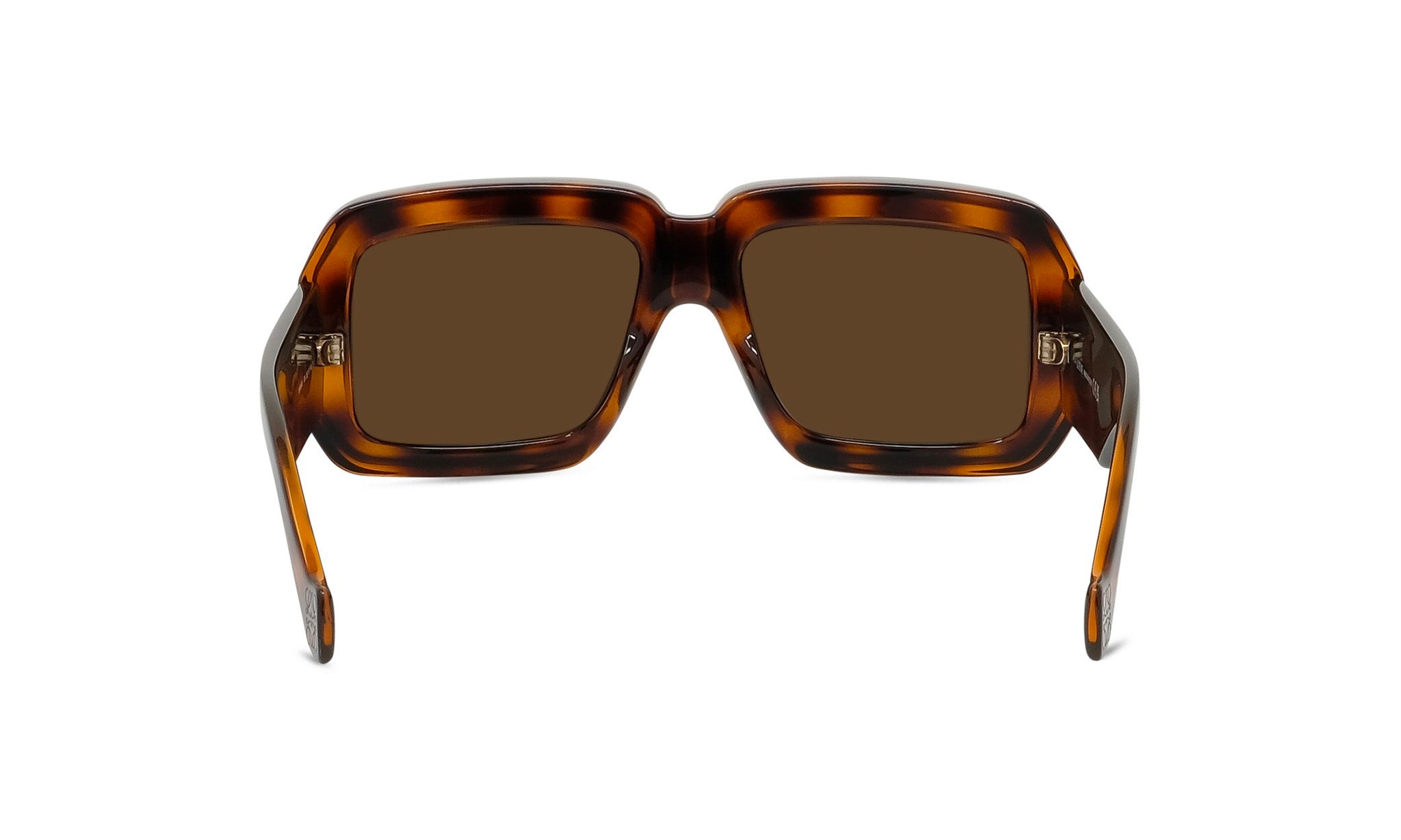 A pair of brown-framed sunglasses with dark lenses.