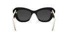 A pair of black sunglasses with white frames.