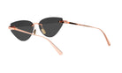 A pair of stylish sunglasses with a gold-colored frame and dark lenses.