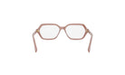 A pair of brown-framed glasses with clear lenses, shown from the back view.