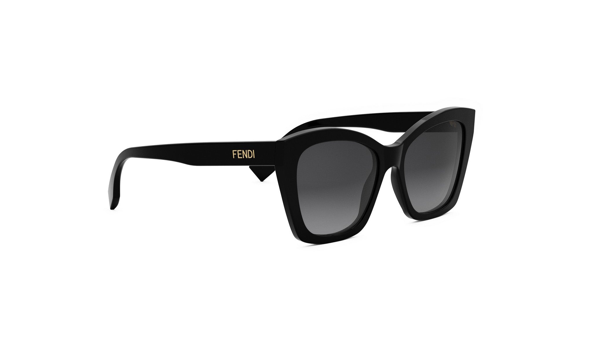 A pair of black Fendi sunglasses with a sleek, modern design.