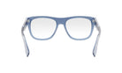 A pair of blue-tinted glasses with clear lenses, shown from the front view.