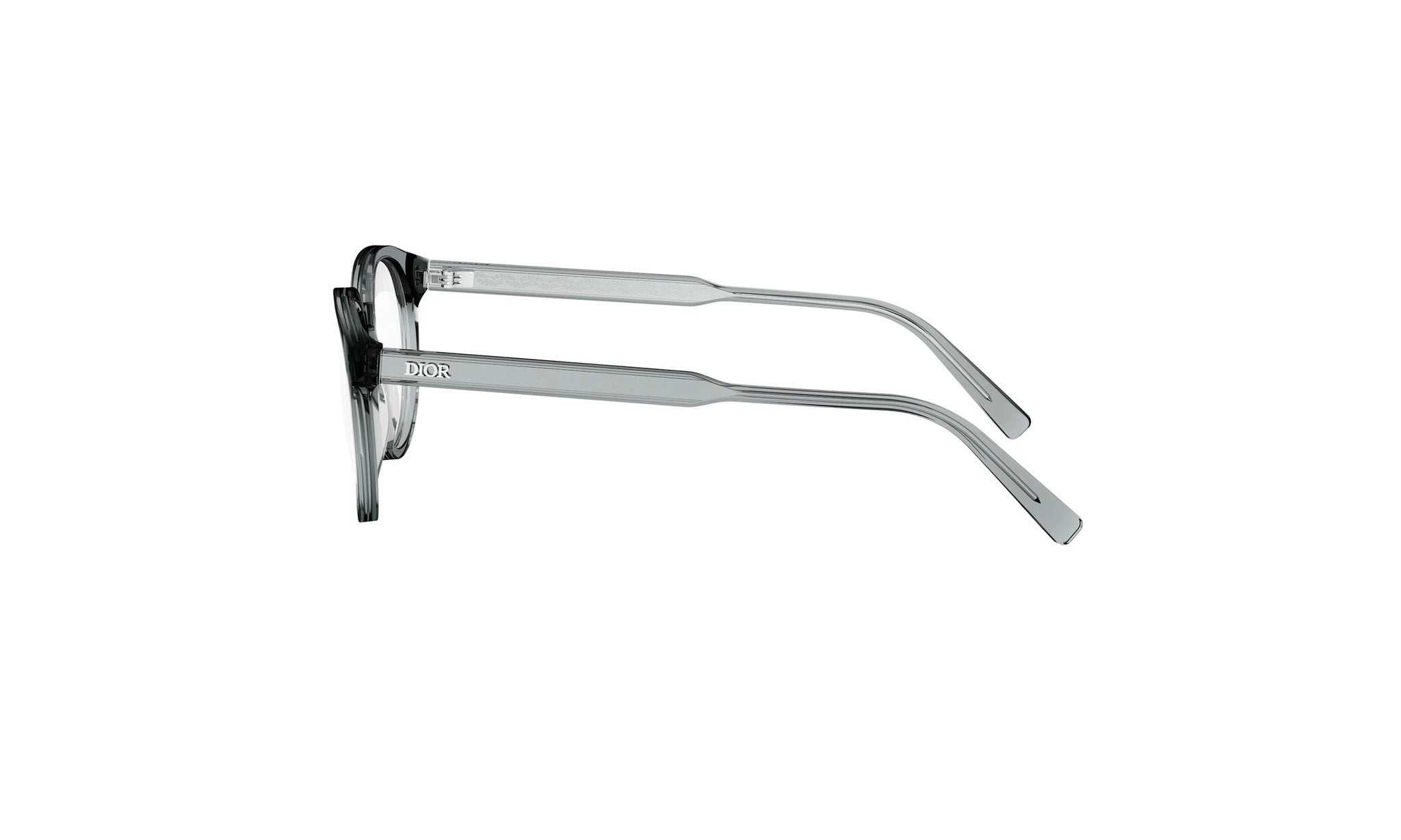 A pair of black-framed glasses with a silver frame, positioned side by side against a white background.