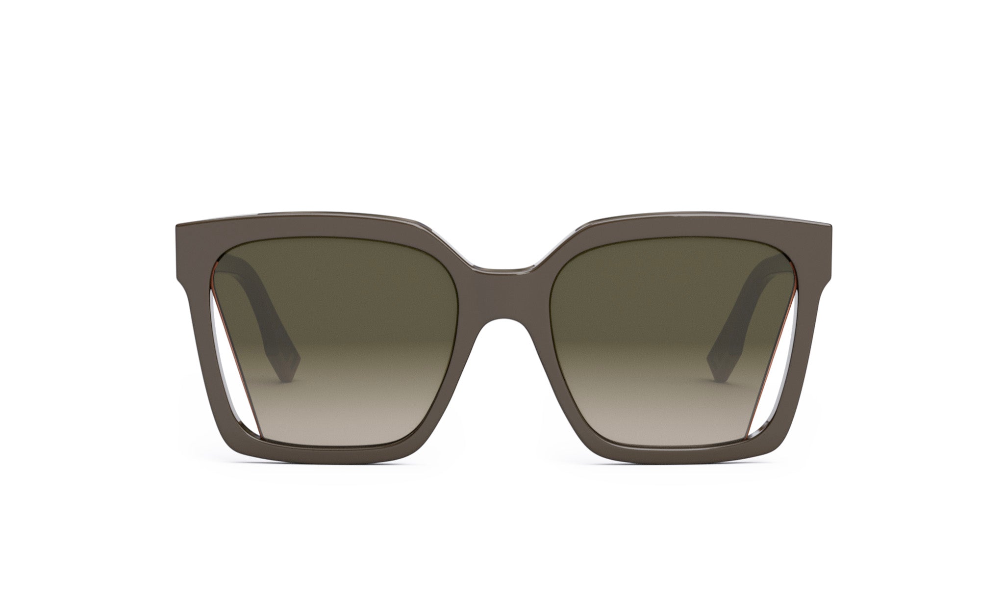 A pair of dark-framed sunglasses with a gradient lens design.