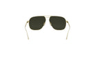A pair of gold-colored sunglasses with dark lenses.