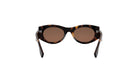 A pair of tortoiseshell sunglasses with dark brown lenses against a white background.