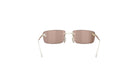 A pair of brown-tinted sunglasses with white frames, displayed against a white background.