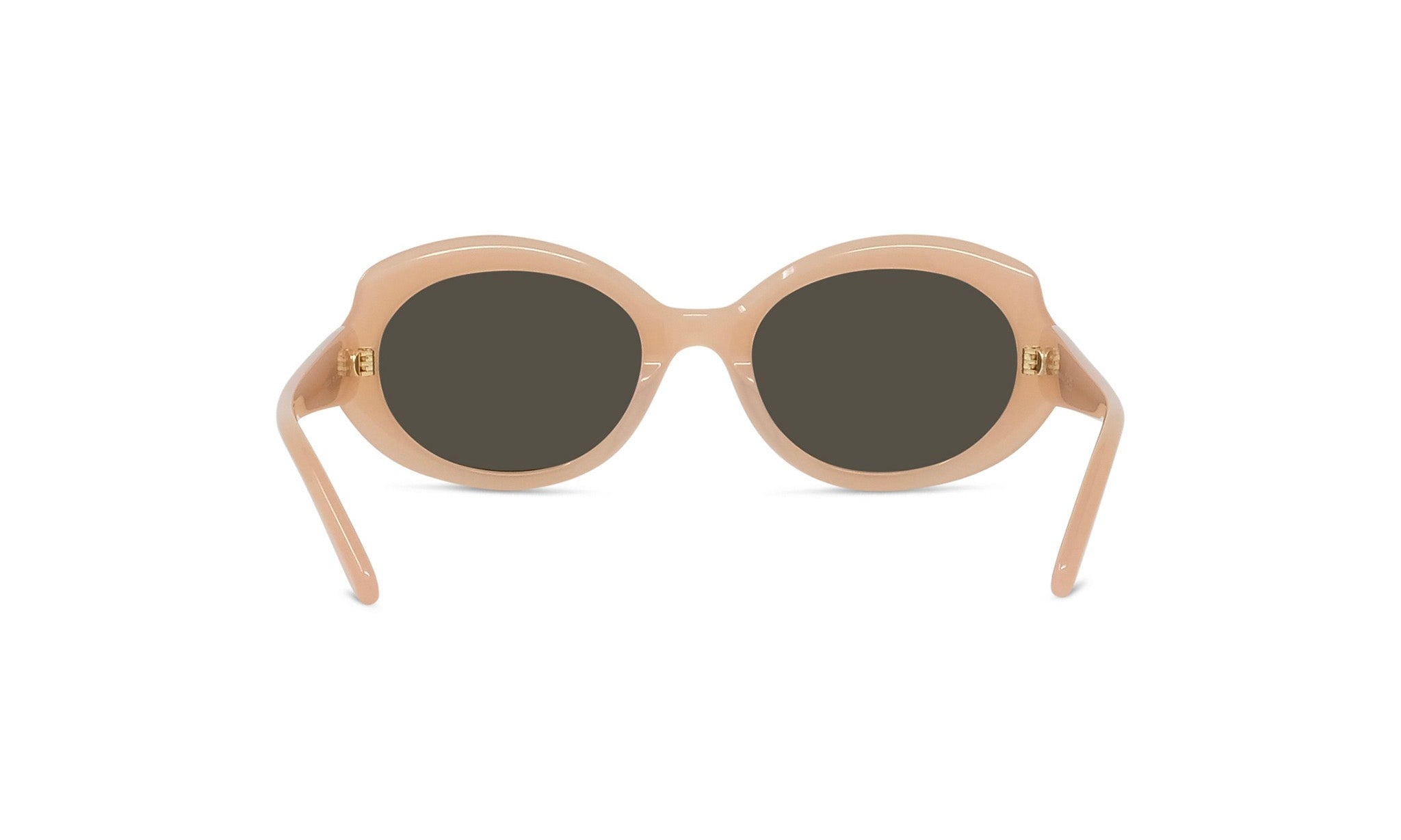 A pair of round sunglasses with dark lenses.