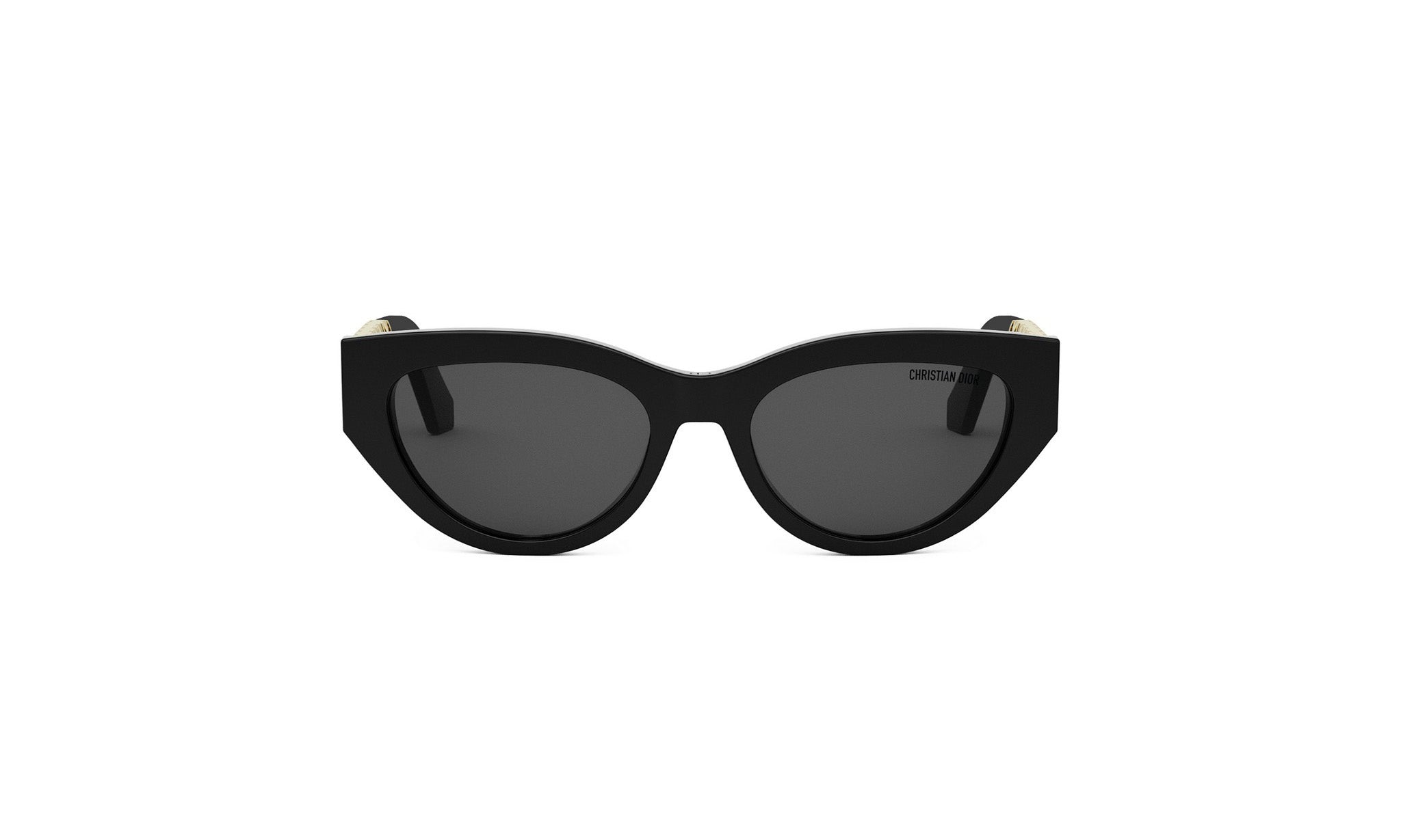 A pair of black cat-eye sunglasses against a white background.
