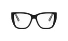 A pair of black-framed glasses with clear lenses.