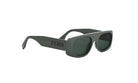 A pair of dark green sunglasses with the Fendi logo on the frame.