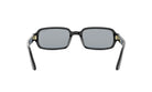 A pair of black rectangular sunglasses with dark lenses.