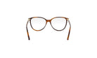 A pair of brown-framed glasses with clear lenses, shown from the back view.