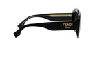 A pair of black Fendi sunglasses with gold accents.