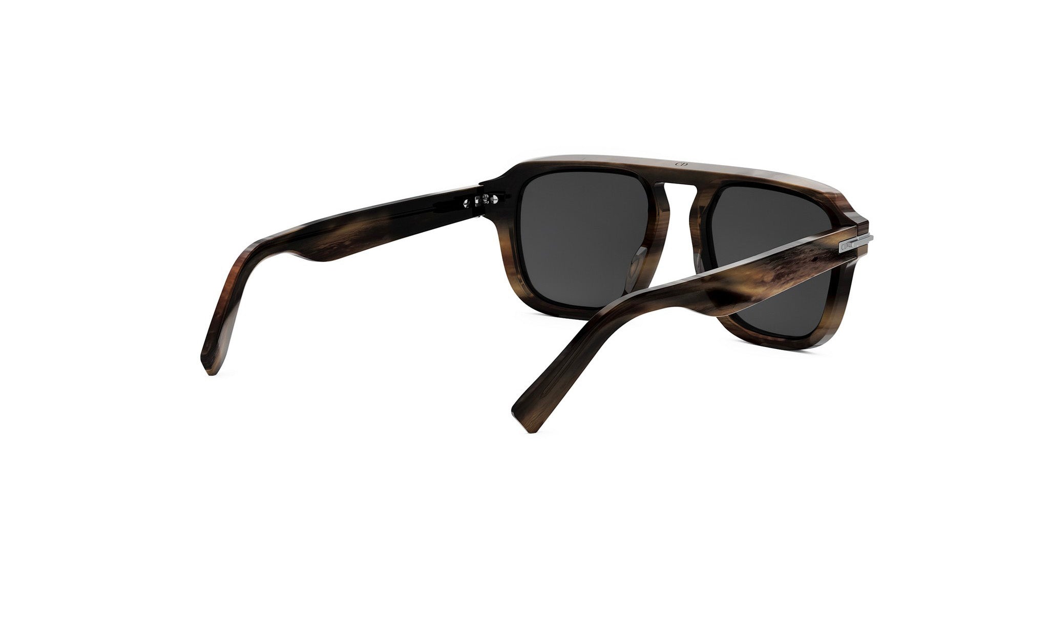 A pair of dark-framed sunglasses with a sleek, modern design.