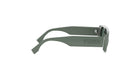 A pair of green-framed sunglasses with the Fendi logo visible on the side.