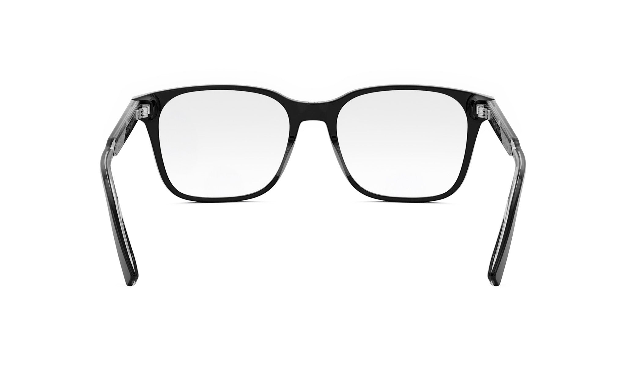 A pair of black-framed glasses with a sleek, modern design.