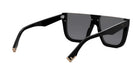 A pair of black sunglasses with a sleek, modern design.