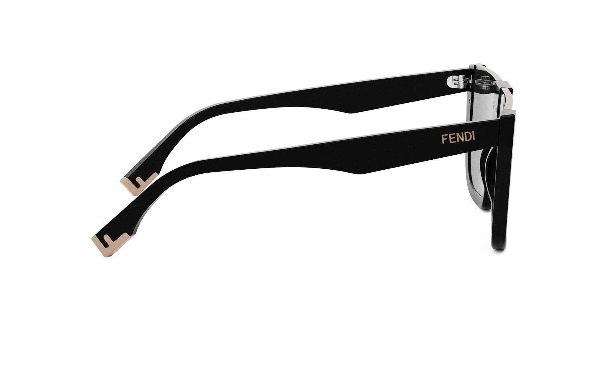 A pair of black Fendi sunglasses with a sleek, modern design.