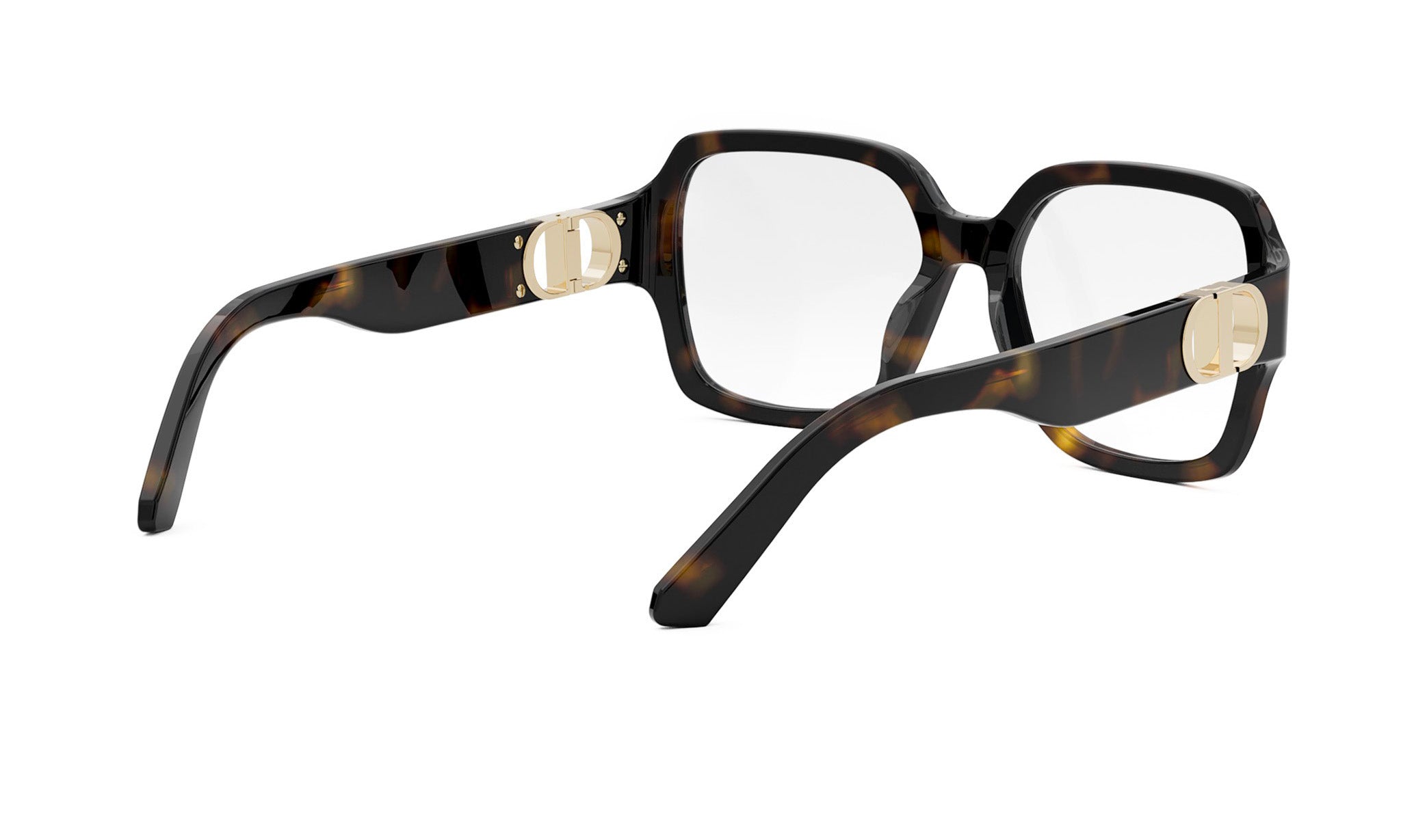 A pair of stylish tortoiseshell-framed glasses with a gold-colored buckle.